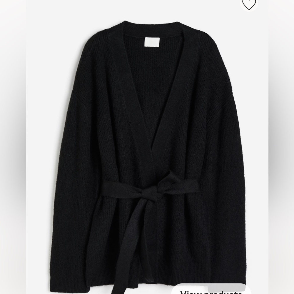 H&M belted tie cardigan size L NWT